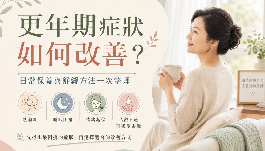 更年期症狀如何改善？日常保養與舒緩方法一次整理