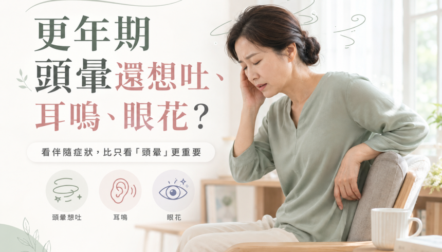 更年期頭暈想吐、耳鳴、眼花有關嗎？症狀一次整理